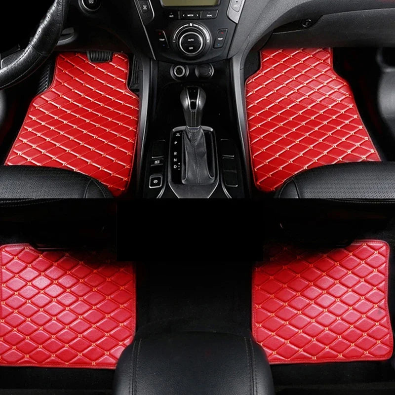 Universal PU Leather Car Floor Mats — Waterproof, 4-Piece Set