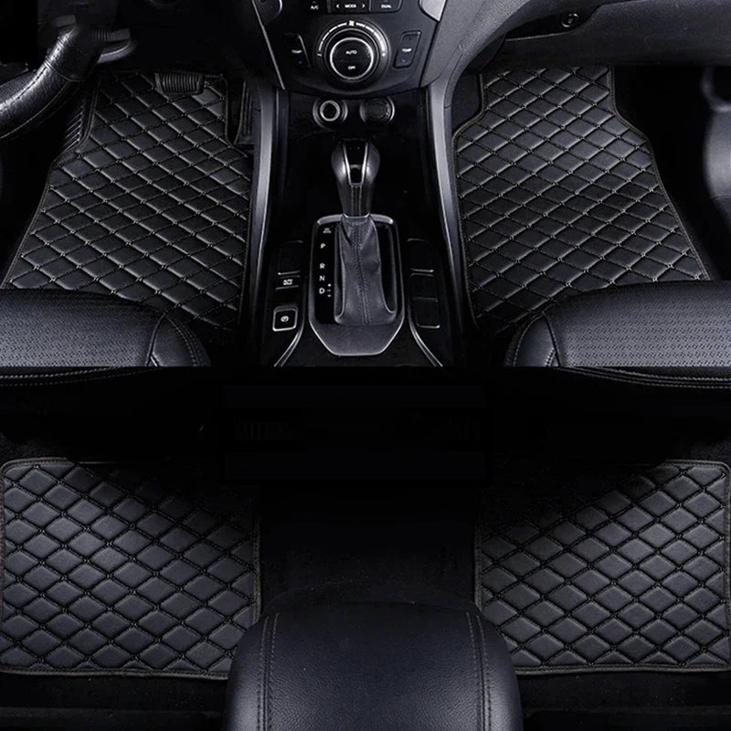 Universal PU Leather Car Floor Mats — Waterproof, 4-Piece Set