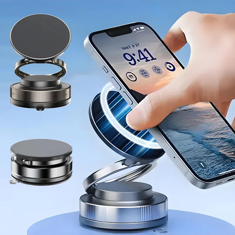 Magnetic Phone Car Mount — Vent + Suction Cup, 360° Rotating