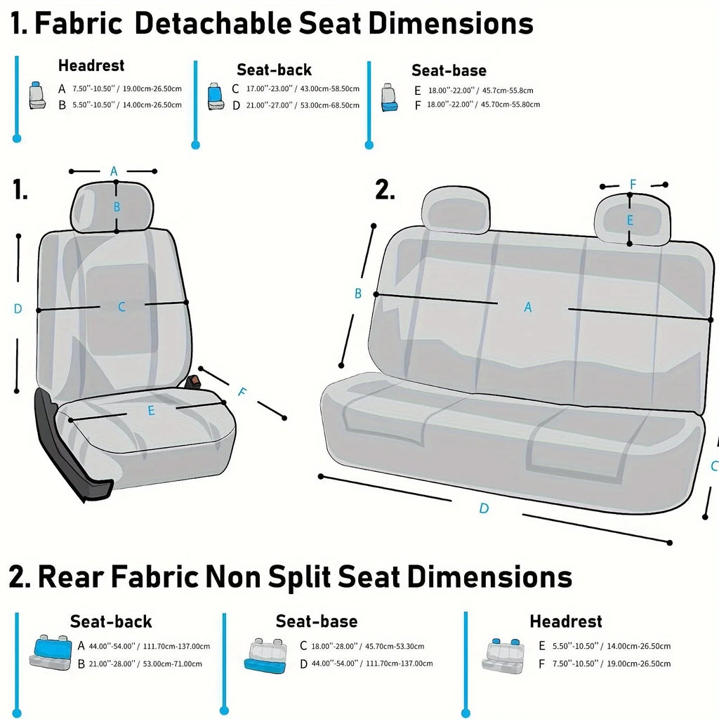 EliteFit Universal Car Seat Covers — Full Set, Machine Washable