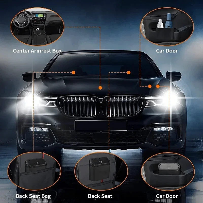 Car Trash Can with Lid (60 Bags Included)