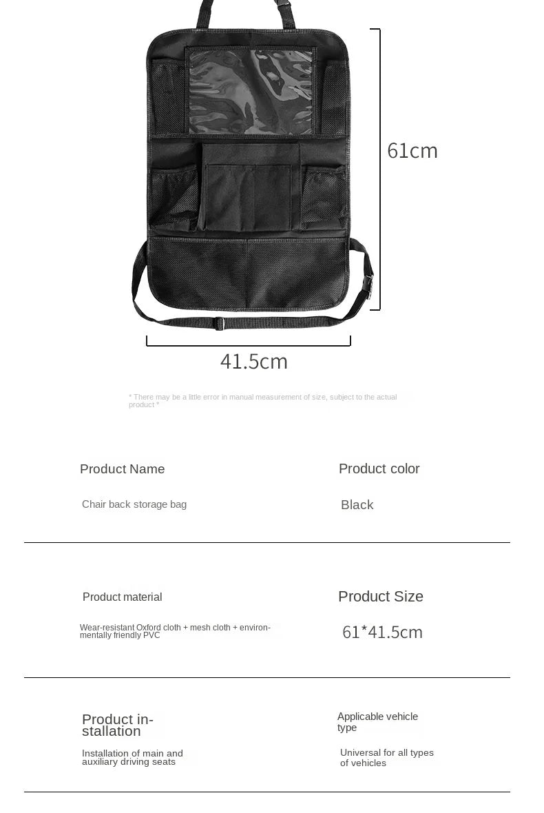 Backseat Organizer with Tablet Holder