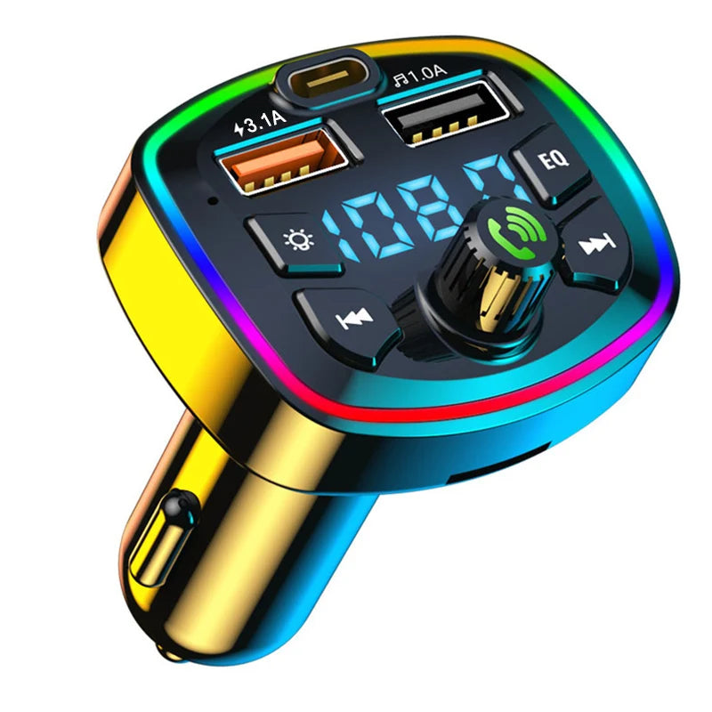 Bluetooth 5.0 FM Transmitter & Fast Charging Car Adapter