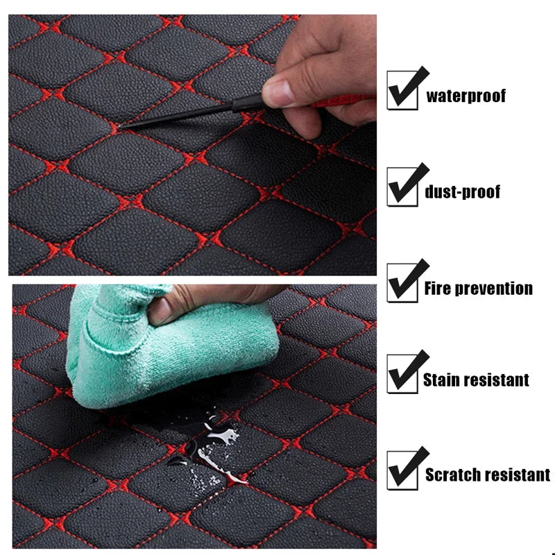 Universal PU Leather Car Floor Mats — Waterproof, 4-Piece Set