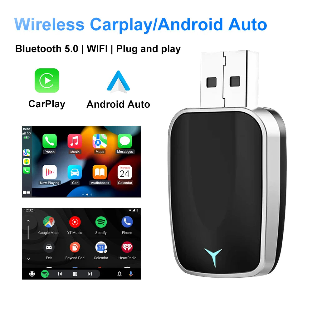 Wireless CarPlay & Android Auto Adapter — Plug & Play