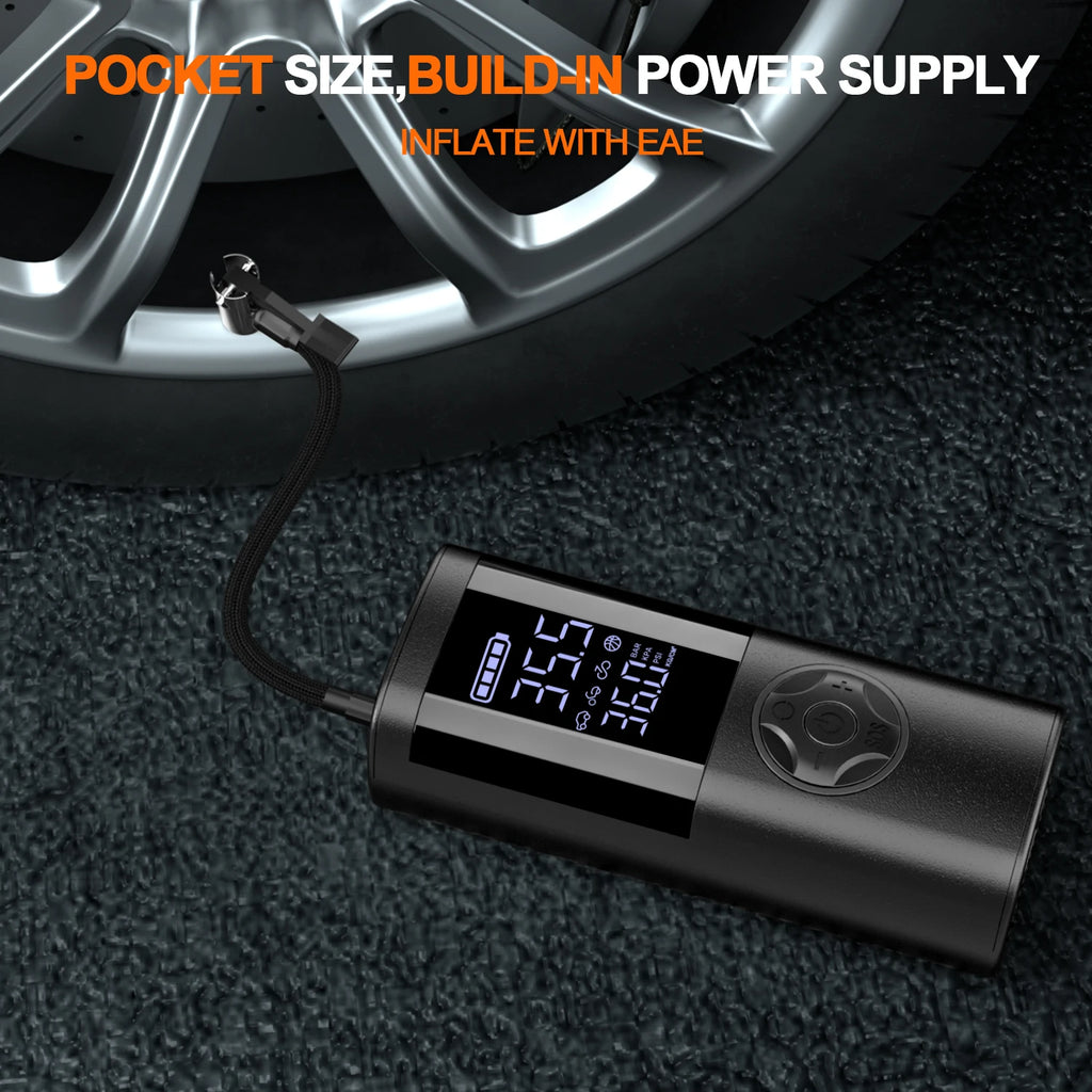 Cordless Digital Tire Inflator — Auto-Stop, Built-in Light