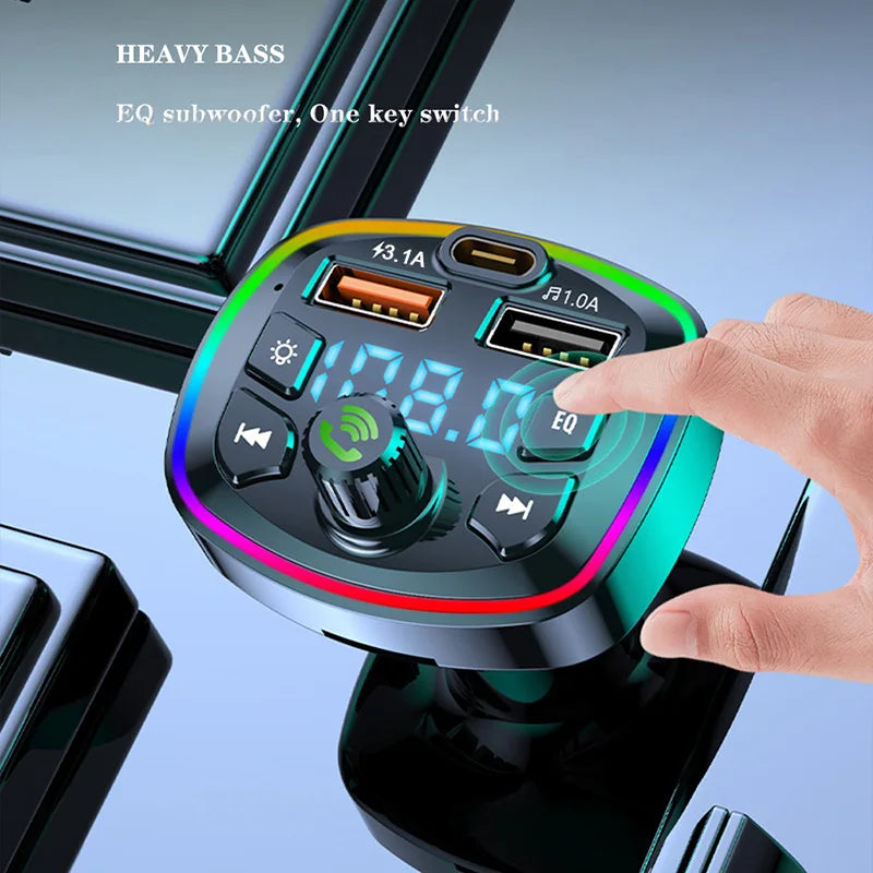 Bluetooth 5.0 FM Transmitter & Fast Charging Car Adapter