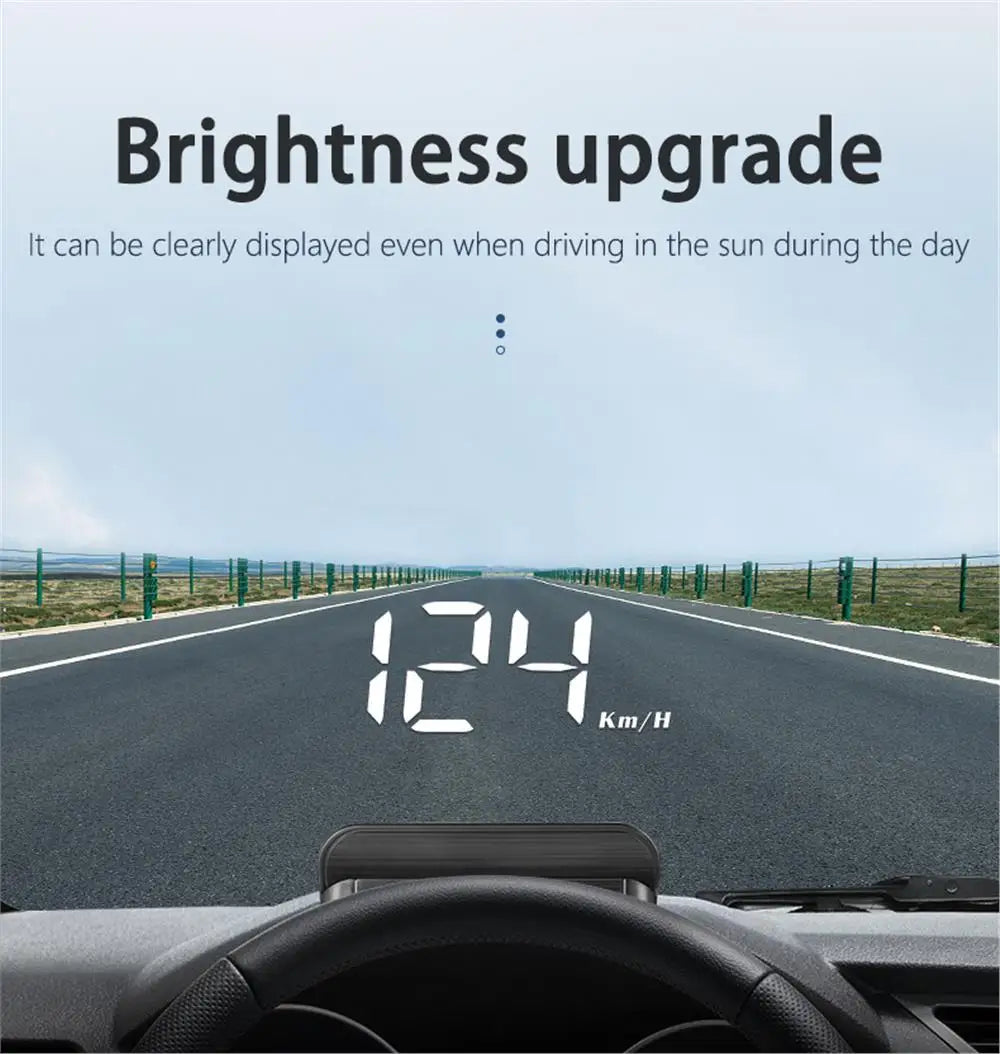 OBD2 HUD Display — Heads-Up Speed, RPM, MPG Projector