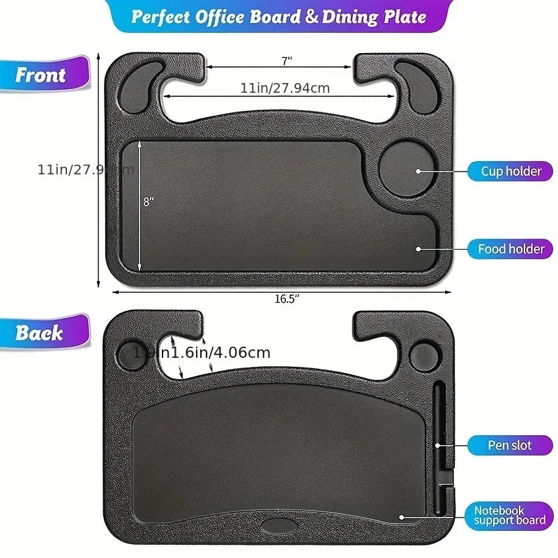 Car Steering Wheel Tray Table — Laptop, Food, Notes