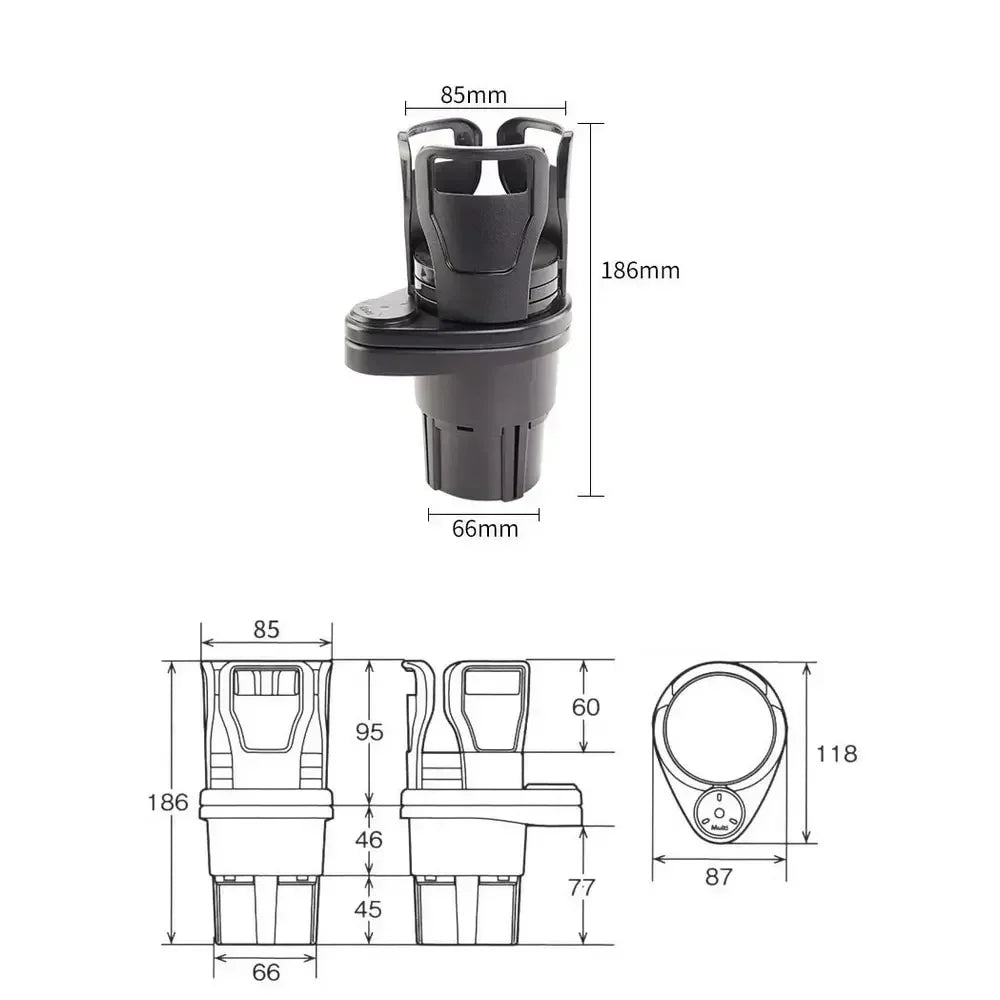 Adjustable Dual Cup Holder Mount