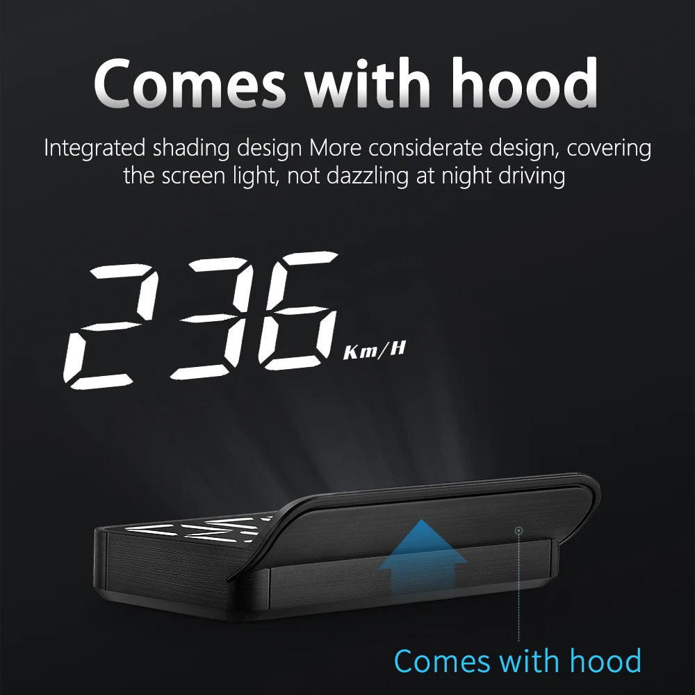 OBD2 HUD Display — Heads-Up Speed, RPM, MPG Projector