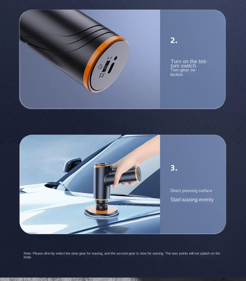 Cordless Car Polisher & Buffer — Rechargeable, Two Speeds