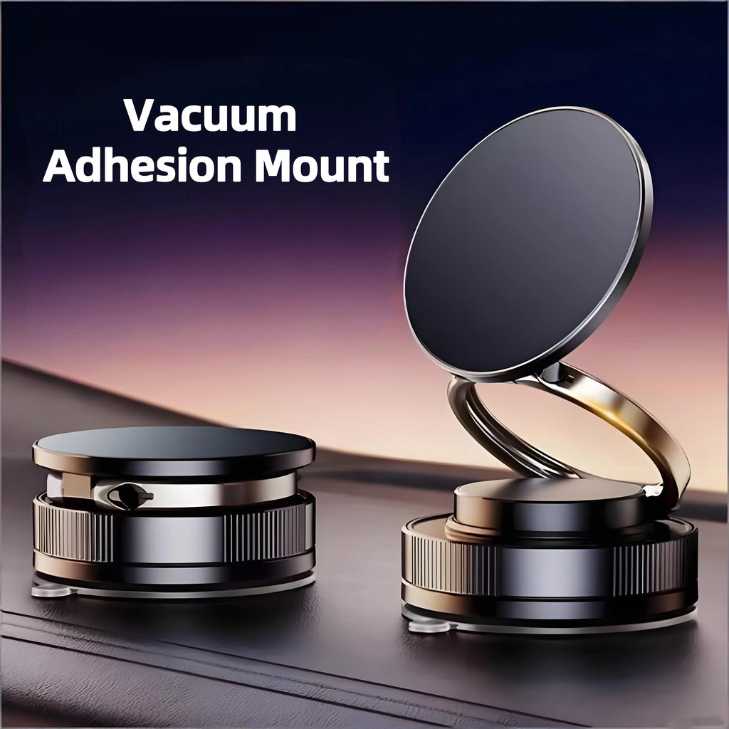 Magnetic Phone Car Mount — Vent + Suction Cup, 360° Rotating
