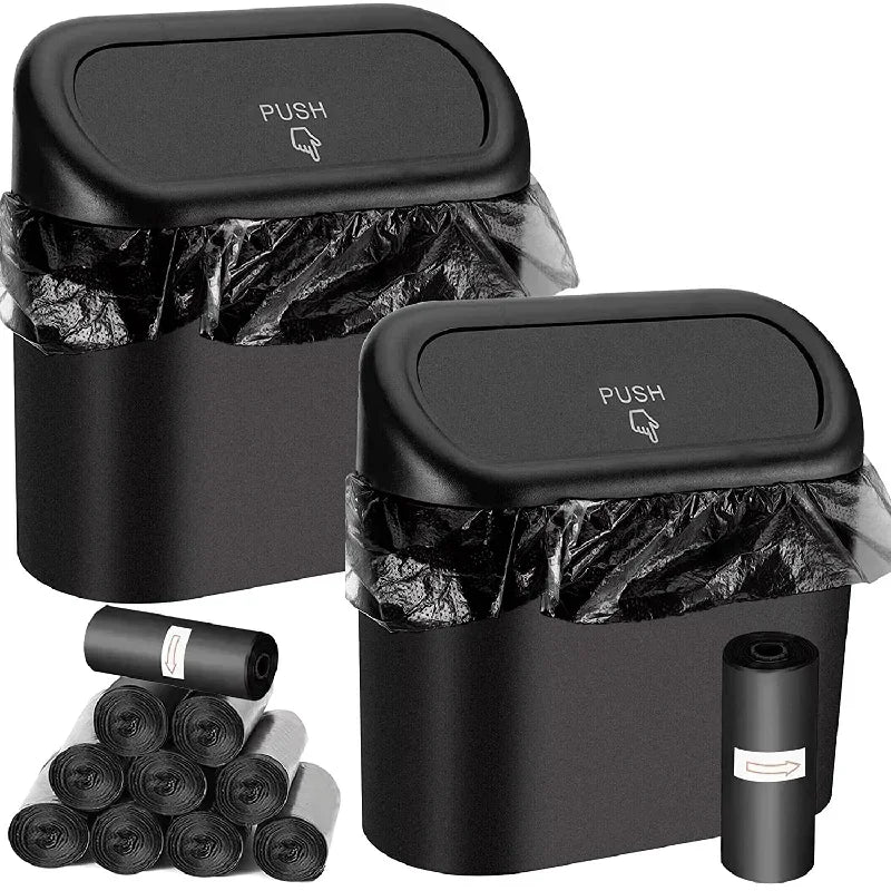Car Trash Can with Lid (60 Bags Included)