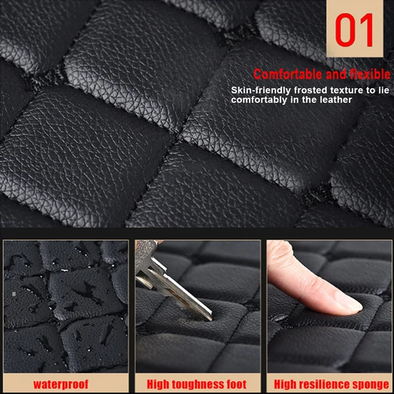 Universal PU Leather Car Floor Mats — Waterproof, 4-Piece Set