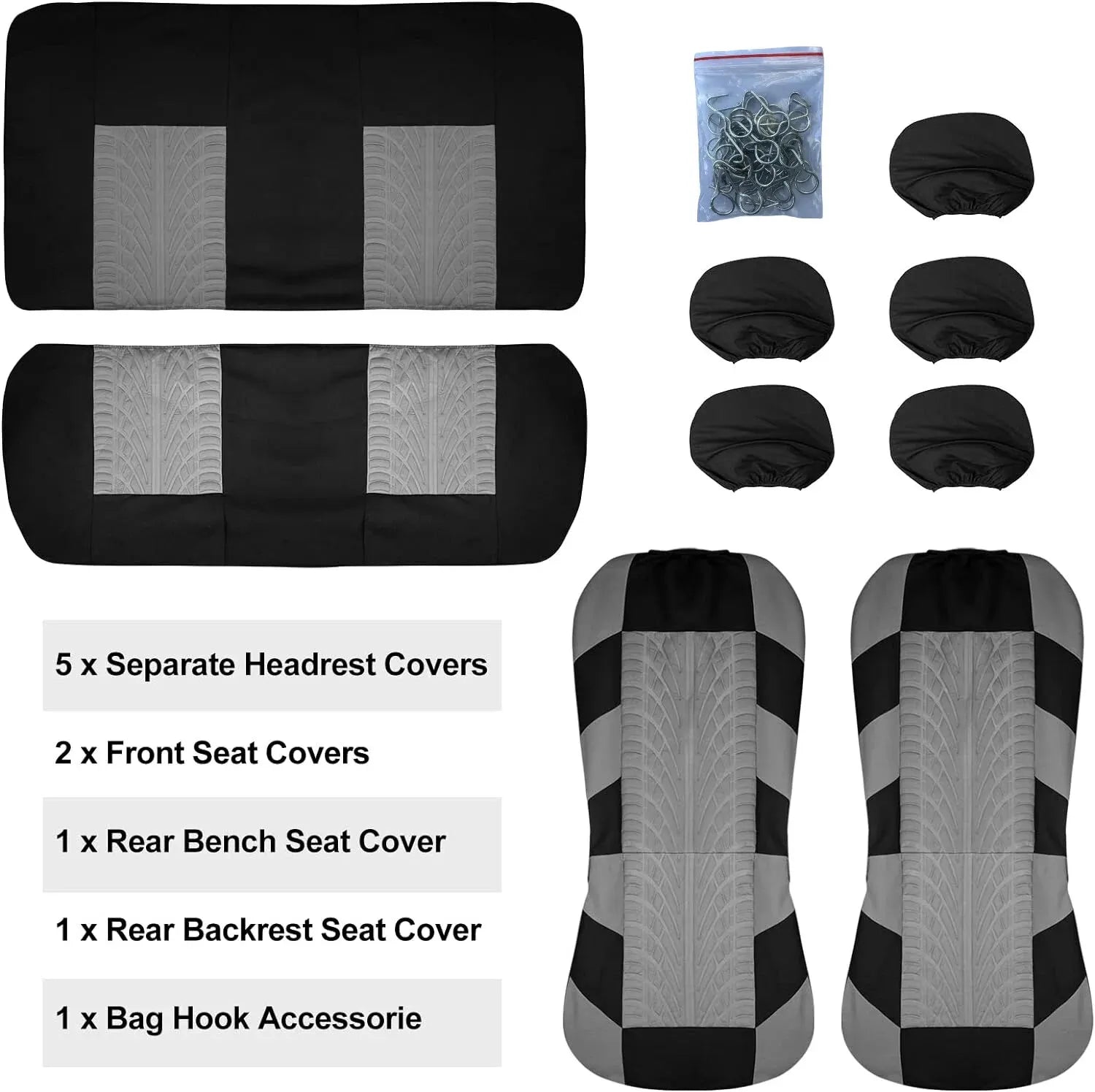 EliteFit Universal Car Seat Covers — Full Set, Machine Washable