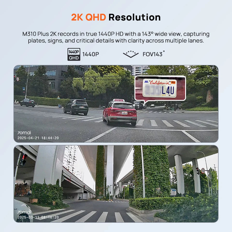 AutoNest 2K Dash Cam — Night Vision + 24h Parking Guard