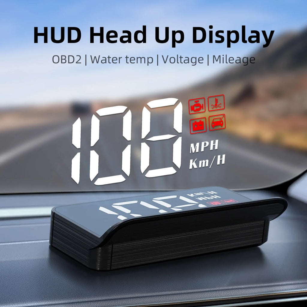 OBD2 HUD Display — Heads-Up Speed, RPM, MPG Projector