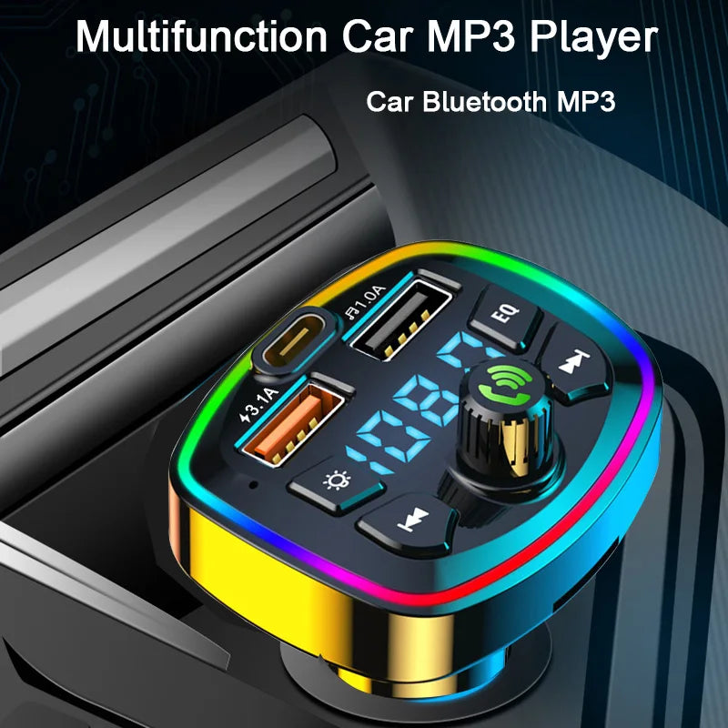 Bluetooth 5.0 FM Transmitter & Fast Charging Car Adapter