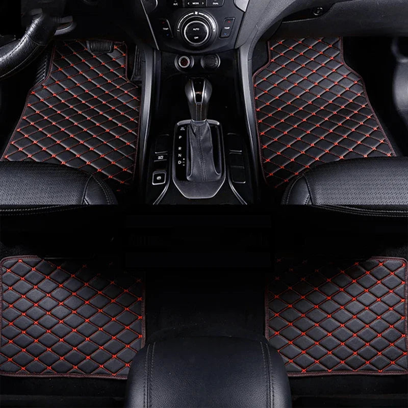 Universal PU Leather Car Floor Mats — Waterproof, 4-Piece Set