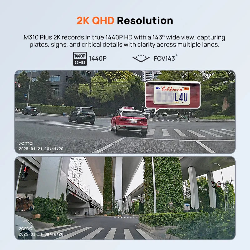 AutoNest 2K Dash Cam — Night Vision + 24h Parking Guard