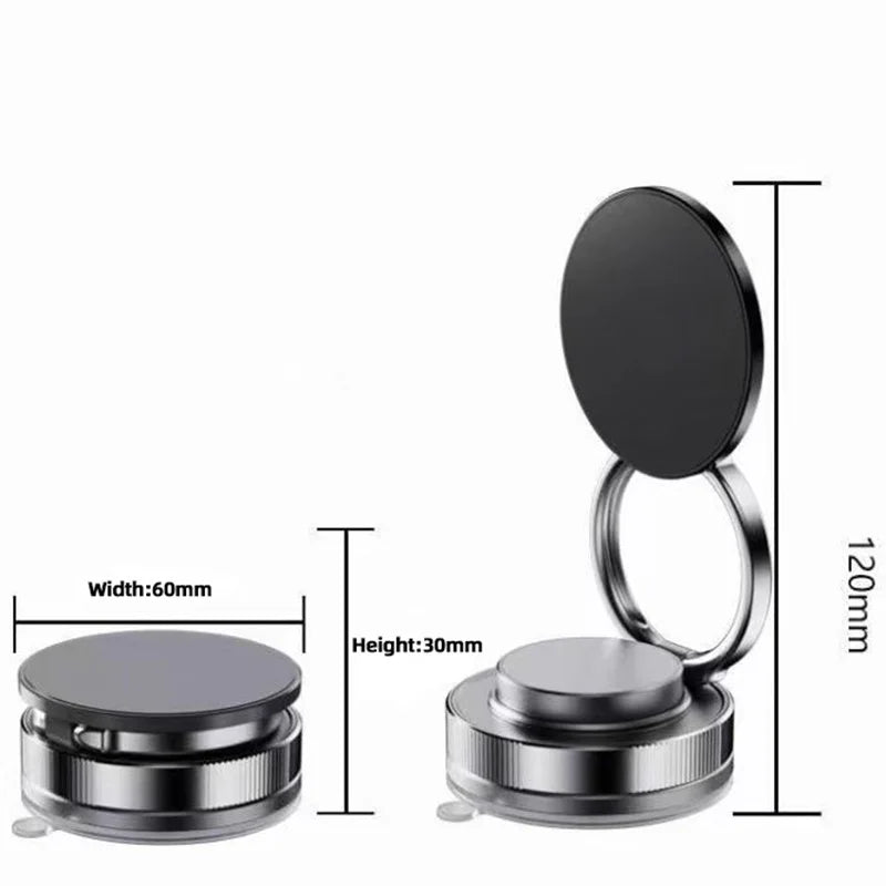 Magnetic Phone Car Mount — Vent + Suction Cup, 360° Rotating