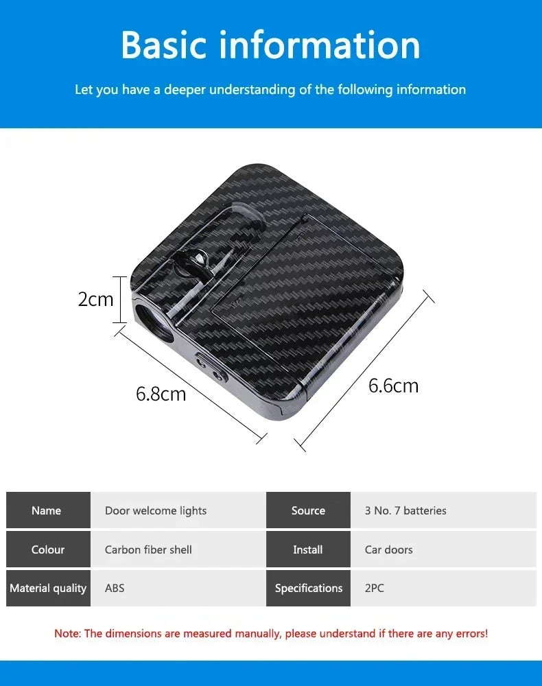 Wireless LED Car Door Projector Lights — Logo Shadow (Set)
