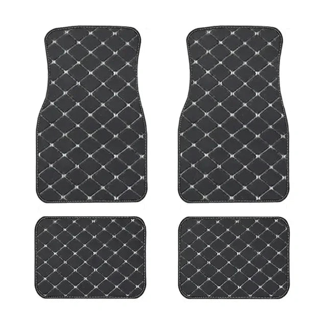 Universal PU Leather Car Floor Mats — Waterproof, 4-Piece Set
