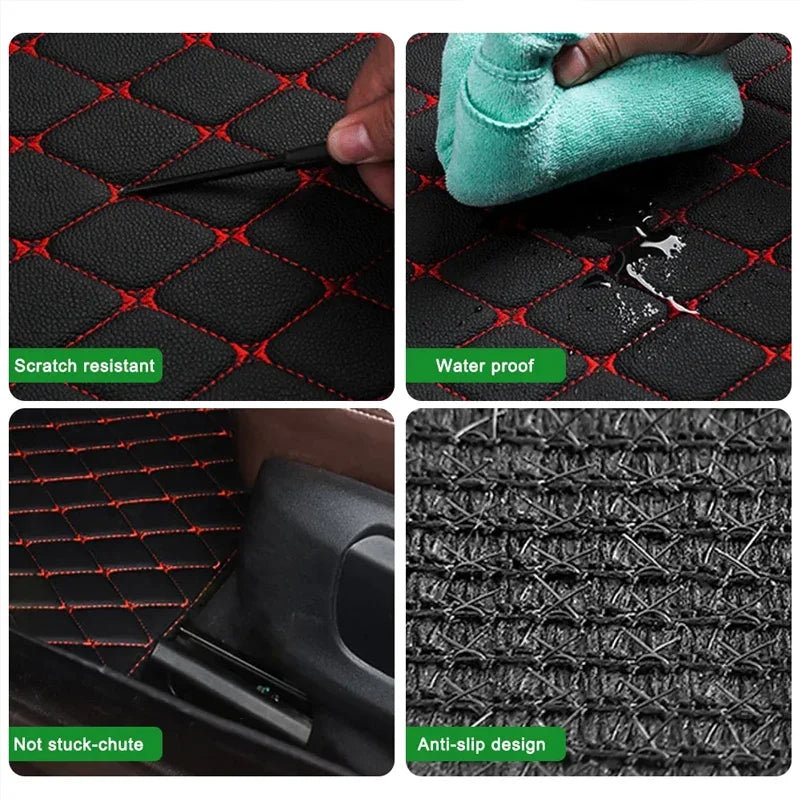 Universal PU Leather Car Floor Mats — Waterproof, 4-Piece Set
