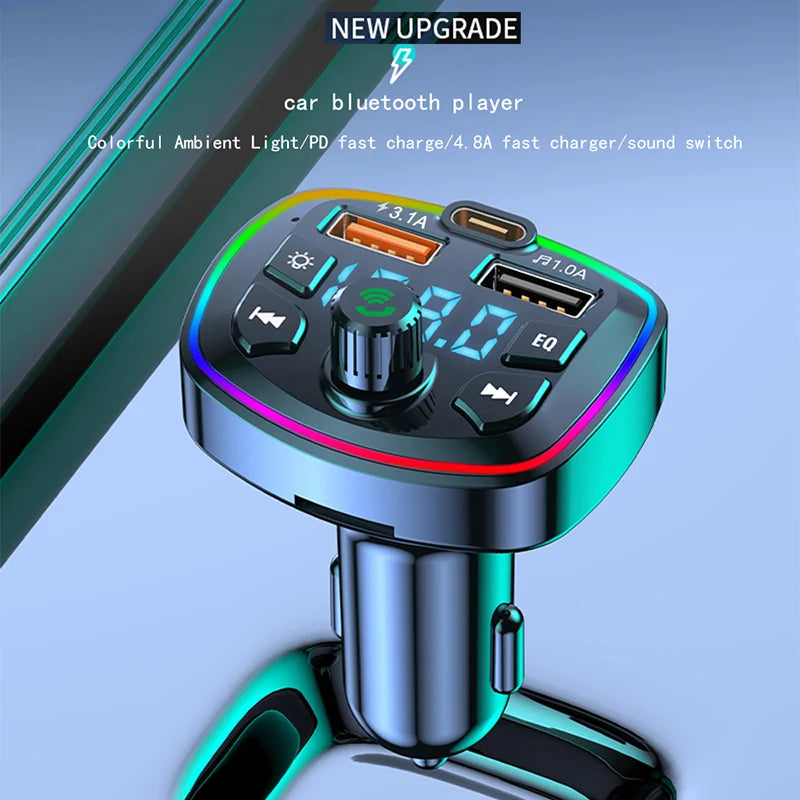 Bluetooth 5.0 FM Transmitter & Fast Charging Car Adapter