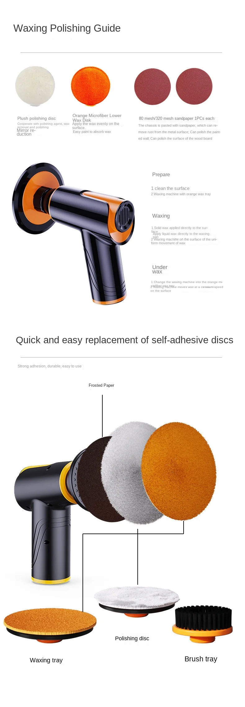Cordless Car Polisher & Buffer — Rechargeable, Two Speeds