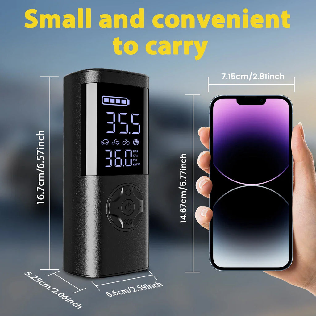 Cordless Digital Tire Inflator - Auto-Stop, 7-in-1 LED Display
