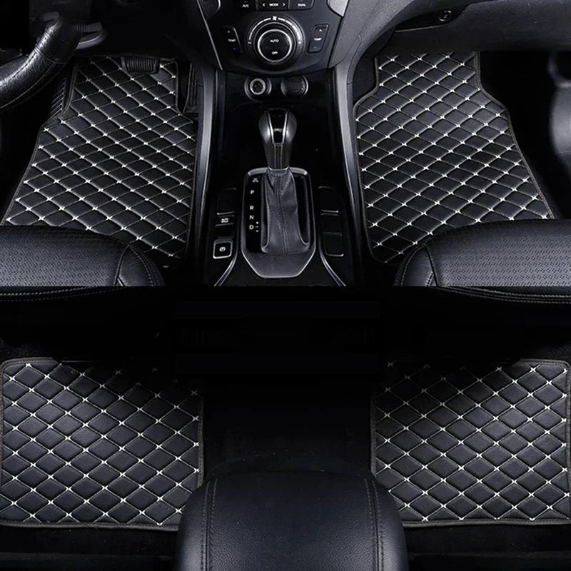 Universal PU Leather Car Floor Mats — Waterproof, 4-Piece Set