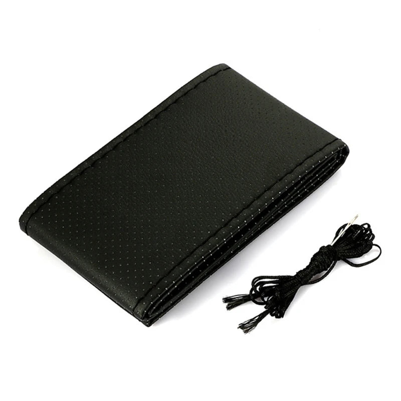 Premium Hand-Stitched Leather Steering Wheel Cover Kit