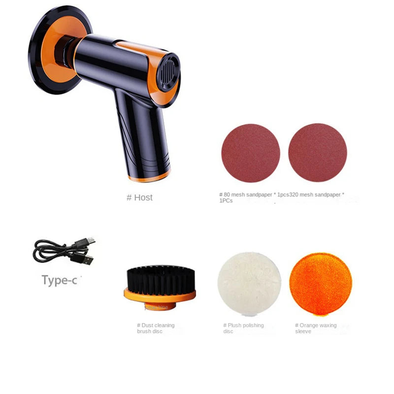 Cordless Car Polisher & Buffer — Rechargeable, Two Speeds